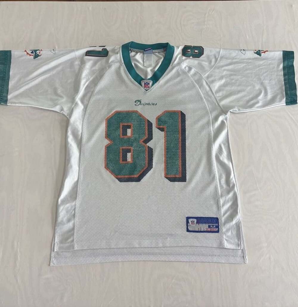 Vintage Reebok NFL Miami Dolphins McMichael #81 White Jersey Size Medium